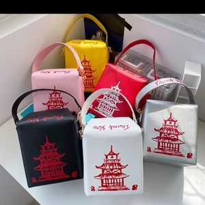 White and Black Takeout Purses